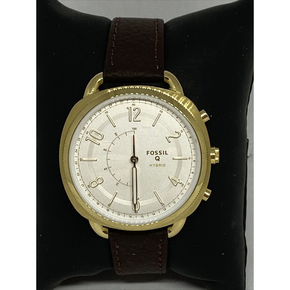 Fossil FTW1201 Women's Brown Leather Silver Analog Dial Hybrid Smartwatch XX797